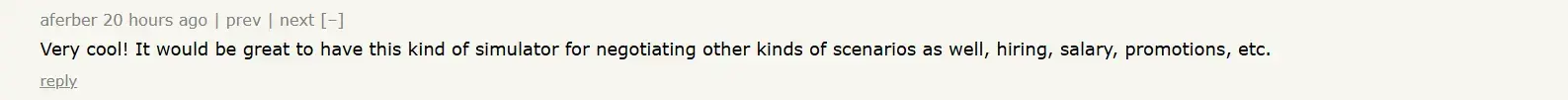 Hacker News comment
